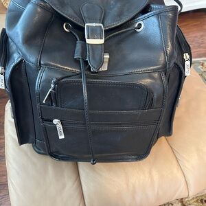Black Leather Backpack